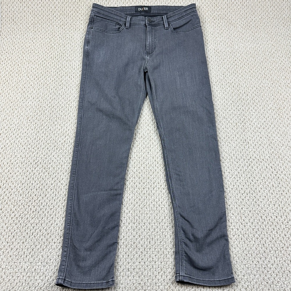Duer Jeans Men 34x30 Charcoal Black L2X Slim Fit Tapered Leg Performance Stretch